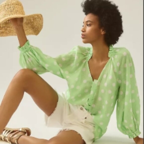 NWT Maeve by Anthropologie 100% Linen Blouse - Picture 7 of 7